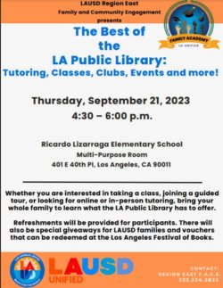 flyer for library event